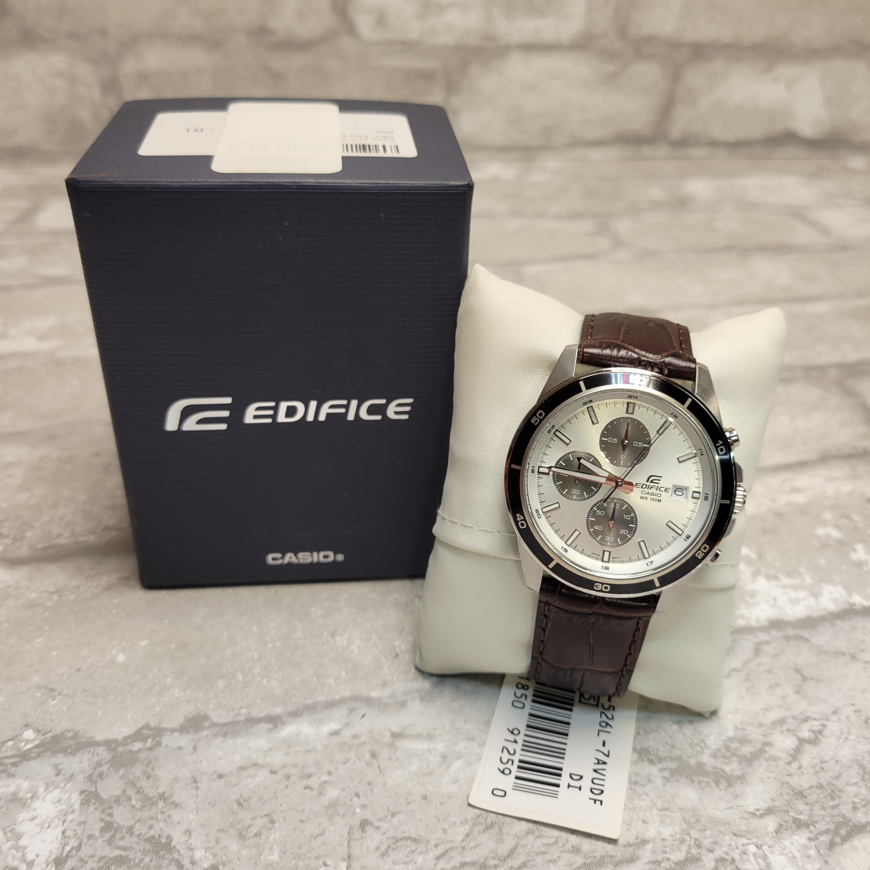 Casio Men's EFR-526L-7AVUDF Wristwatch, Silver/Brown (7929738199278)